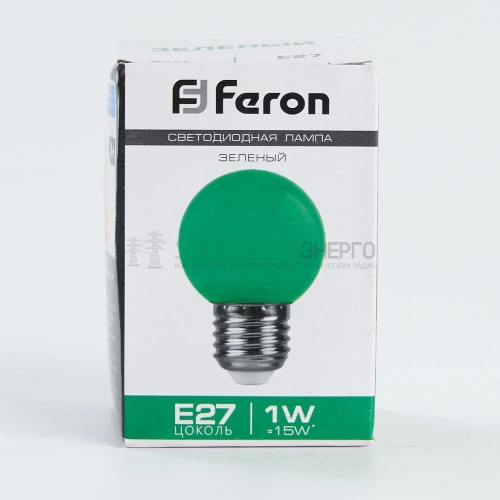 Лампа светодиодная Feron LB-37 Шарик E27 1W Зеленый 25117 фото 4