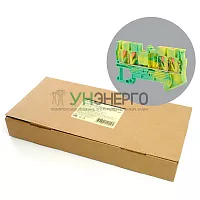 Зажим пружинный, 4-проводной проходной ЗНИ - 2,5 ,JXB PT 2,5 , желтый,зеленый LD574-1-25 49261
