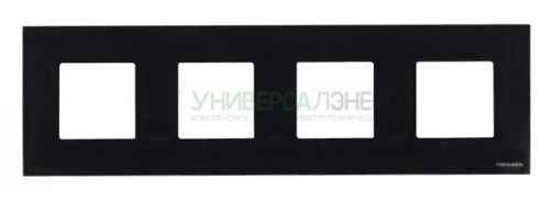 Рамка 4-м Zenit стекло черн. ABB 2CLA227400N3101