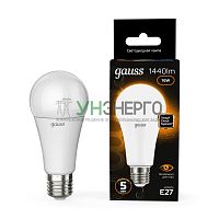 Лампа светодиодная Black 16Вт A60 грушевидная 3000К тепл. бел. E27 1440лм GAUSS 102502116 Лампа светодиодная Black 16Вт A60 грушевидная 3000К тепл. бел. E27 1440лм GAUSS 102502116