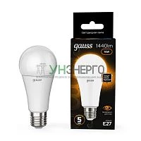 Лампа светодиодная Black 16Вт A60 грушевидная 3000К тепл. бел. E27 1440лм GAUSS 102502116 Лампа светодиодная Black 16Вт A60 грушевидная 3000К тепл. бел. E27 1440лм GAUSS 102502116