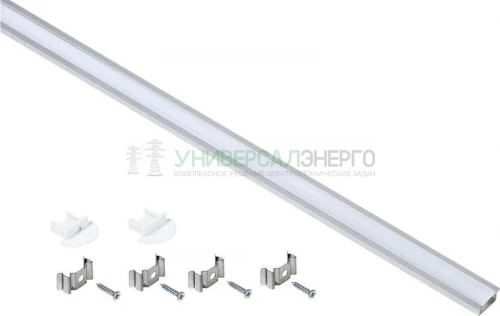 Профиль алюминиевый для LED ленты 2207 встраиваемый трапец. опал (дл.2м) компл. аксессуров IEK LSADD2207-SET1-2-V4-1-08