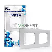 Рамка 2-м Pixel универс. бел. TOKOV ELECTRIC TKE-PX-RM2-C01