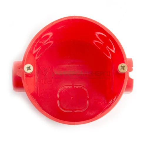 Подрозетник углубленный STEKKER EBX30-01-1 с кабель-каналом для сплошных стен, красный 49002 фото 2