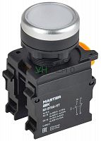 Кнопка d22мм 1НО+1НЗ MASTER с фиксацией бел. IEK MI-BT60-11T-3-21-K01