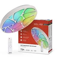 Светильник светодиодный COMFORT SHELL-RGB 75Вт 230В 3000-6500К 6000лм 495х85мм с пультом ДУ IN HOME 4690612044651