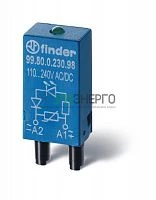 Модуль индикации и защиты LED + диод ( + A1) 110...220В DC зел. FINDER 9980922099