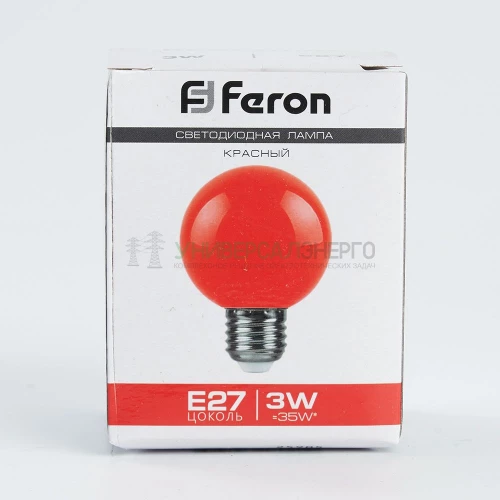 Лампа светодиодная Feron LB-371 Шар E27 3W красный 25905 фото 6