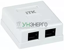 Розетка компьютерная 2-м ОП RJ45 кат.5E UTP ITK CS2-1C5EU-22