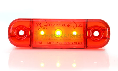 Фонарь габаритный Super Slim Красный 3-LED WAS 709 фото 4