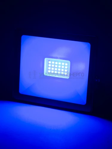 Прожектор светодиодный СДО-04-030Н-С (синий свет) 30 Вт, IP65, черный, Народный фото 3