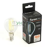 Лампа светодиодная Feron.PRO LB-1706 Шарик E14 1000LM 6W 175-265V 6400K 51258