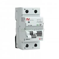 Выключатель автоматический дифференциального тока 2п (1P+N) D 6А 300мА тип A 6кА DVA-6 Averes EKF rcbo6-1pn-6D-300-a-av