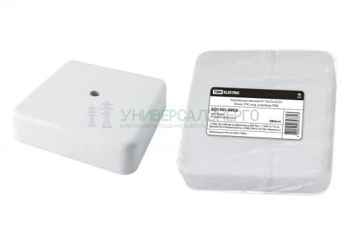 Коробка распаячная КР 75х75х20 ОП белая, IP40, инд. штрихкод TDM