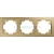 Рамка горизонтальная 3-местная, STEKKER GFR00-7003-08, серия Катрин, золото 49036