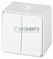 Выключатель Эксперт 11-1504-01 двойн. IP55 10АХ-250В ОУ бел. Эра Б0063257 Выключатель Эксперт 11-1504-01 двойн. IP55 10АХ-250В ОУ бел. Эра Б0063257