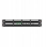 Патч-панель 19дюйм 2U 48 портов кат.6 (класс E) 250МГц RJ45/8P8C 110/KRONE T568A/B неэкран. с органайзерами черн. NIKOMAX NMC-RP48UE2-2U-BK