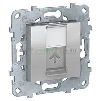 Механизм розетки компьютерная UNICA NEW RJ45 одиноч. кат.6 UTP алюм. SchE NU541530