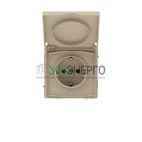 Розетка силовая KANT IP44 2P+E защ. шторки с крышкой ванильн. марципан DKC 7015013 Розетка силовая KANT IP44 2P+E защ. шторки с крышкой ванильн. марципан DKC 7015013