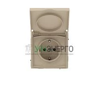 Розетка силовая KANT IP44 2P+E защ. шторки с крышкой ванильн. марципан DKC 7015013