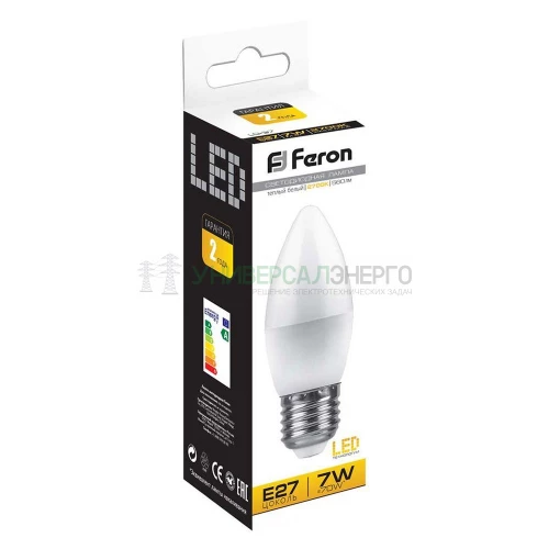 Лампа светодиодная Feron LB-97 Свеча E27 7W 2700K 25758 фото 3