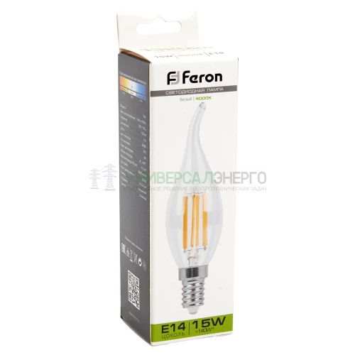 Лампа светодиодная Feron LB-718 Свеча на ветру E14 15W 4000K 38263 фото 5