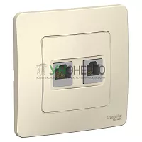 Розетка компьютерная + телефонная 2-м СП Blanca RJ45 кат.5E + RJ11 молочн. SE BLNIS045112