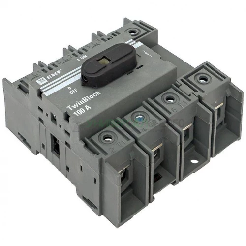 Рубильник 4п 100А с рукояткой управления для прямой установки TwinBlock EKF tb-100-4p-f фото 11
