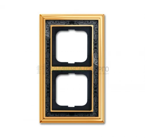 Рамка 2-м Династия Латунь полированная черная роспись ABB 2CKA001754A4576