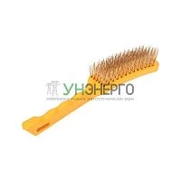 Щетка по металлу с пластиковой ручкой 6 ряд. 260мм Kranz KR-91-1237 Щетка по металлу с пластиковой ручкой 6 ряд. 260мм Kranz KR-91-1237