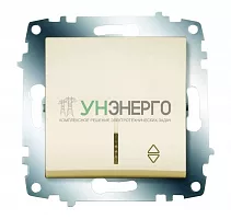 Переключатель 1-кл. СП Cosmo 10А IP20 (сх. 6) с подсветкой механизм крем. ABB 619-010300-210