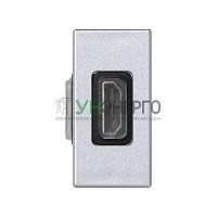 Плата с разъемом HDMI 22.5х45мм "мама-мама" алюм. Simon Connect K129B-8