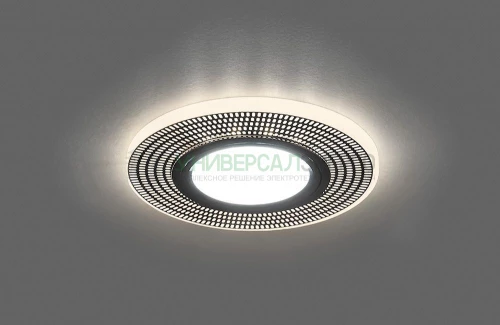 Светильник встраиваемый с белой LED подсветкой Feron CD956 потолочный MR16 G5.3 белый матовый, хром 32567 фото 2