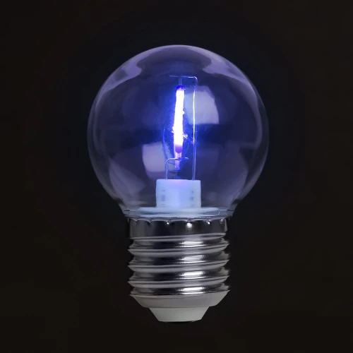 Лампа светодиодная Feron LB-383 Шарик прозрачный E27 2W синий 48934 фото 2