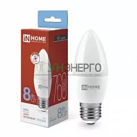 Лампа светодиодная LED-СВЕЧА-VC 8Вт свеча 6500К холод. бел. E27 760лм 230В IN HOME 4690612024820