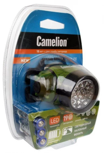 Фонарь налобный LED 5313-19F 4ML (19LED 4 режима; 3хR03 в комплекте; камуфляж) Camelion 7538 фото 7