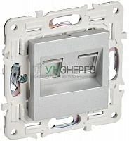 Розетка компьютерная двойн. RJ45 кат.5E SKANDY SK-K03S серебр. IEK SK-K20-1-K23
