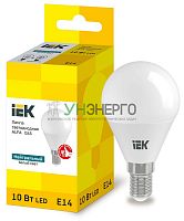 Лампа светодиодная Alfa 10Вт G45 шар 4000К нейтр. бел. E14 230В IEK LLA-G45-10-230-40-E14 Лампа светодиодная Alfa 10Вт G45 шар 4000К нейтр. бел. E14 230В IEK LLA-G45-10-230-40-E14