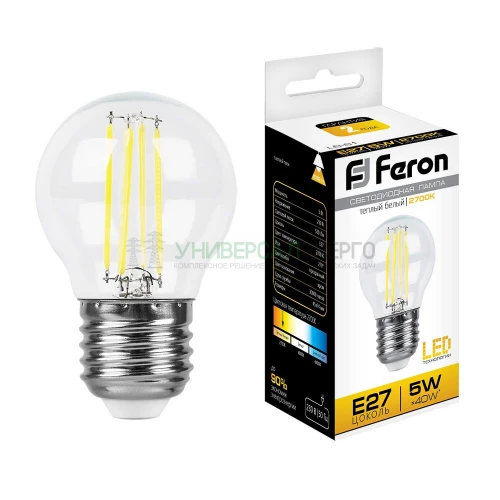 Лампа светодиодная Feron LB-61 Шарик E27 5W 2700K 25581