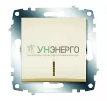 Выключатель 1-кл. 1мод. СП Cosmo 10А IP20 с подсветкой механизм крем. ABB 619-010300-201