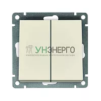 Выключатель 2-кл. СП Афина 10А IP20 механизм сл. кость (ivory) Universal A0023-I