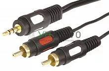 Шнур 3.5 Stereo Plug - 2RCA Plug 5м (GOLD) Rexant 17-4235