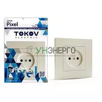 Розетка 1-м СП Pixel 16А IP20 без заземл. в сборе беж. TOKOV ELECTRIC TKE-PX-R1F-C02