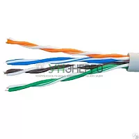 Кабель витая пара U/UTP кат.5E 4х2х24AWG solid CCA PVC сер. (м) Net.on 01-0302