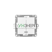 Выключатель 2-кл. СП Эпика с подсветкой механизм бел. EKF UP1-SWW-24