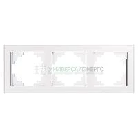 Рамка 3-местная, стекло, STEKKER, GFR00-7003-01, серия Катрин, белый 39256