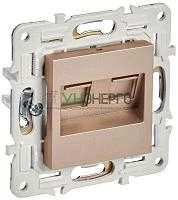 Розетка компьютерная двойн. RJ45 кат.5E SKANDY SK-K03Sa песочн. IEK SK-K20-1-K98