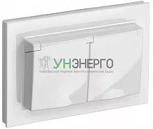 Розетка 2-м СП BRITE РСбш12-3-44-БрБ 16А в сборе IP44 с крышкой бел. IEK BR-R26-16-44-K01-F