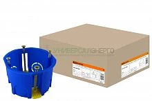 Установочная коробка СП D68х45мм, саморезы, пл. лапки, синяя, IP20, TDM