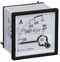 Амперметр Э47 96х96мм 400/5А кл. точн.1.5 IEK IPA20-6-0400-E Амперметр Э47 96х96мм 400/5А кл. точн.1.5 IEK IPA20-6-0400-E